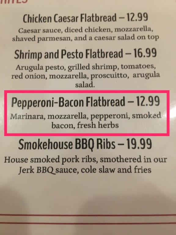 Flatbread menu description