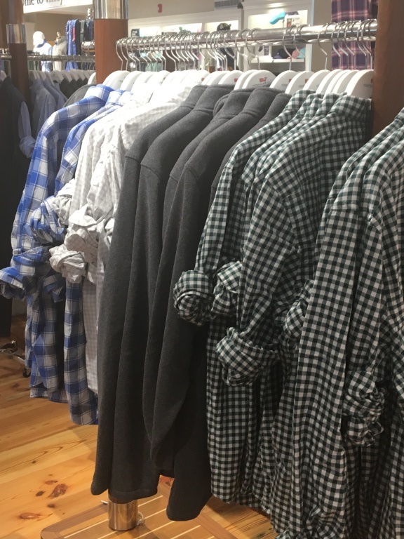 One set of shirts with wrinkled sleeves