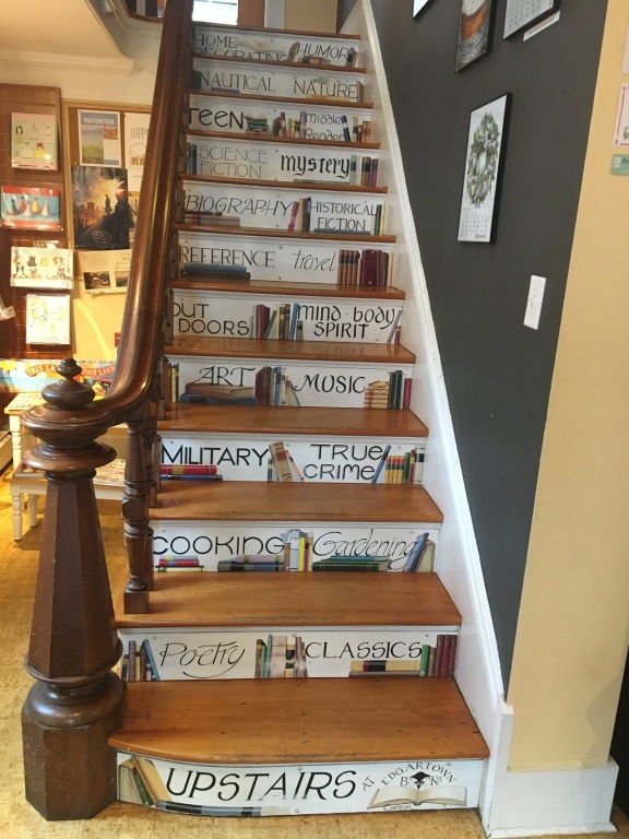 Edgartown Books steps to the second floor