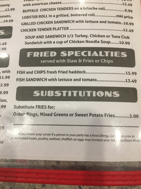 Fish & chips menu item