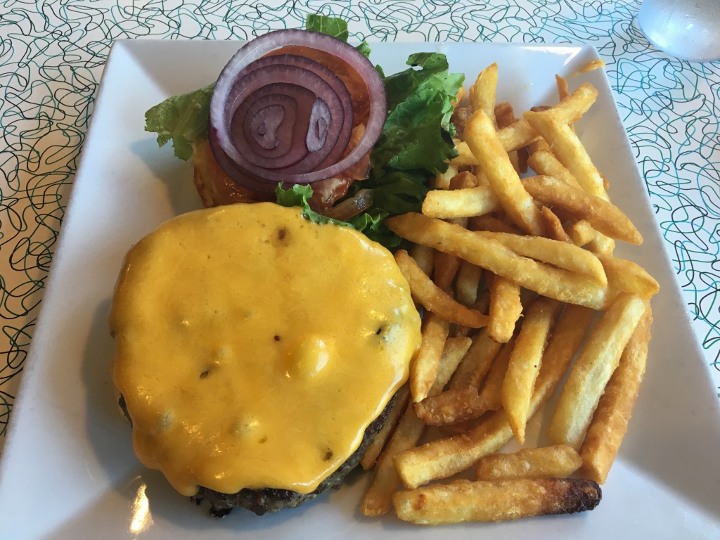 Hamburger and fries